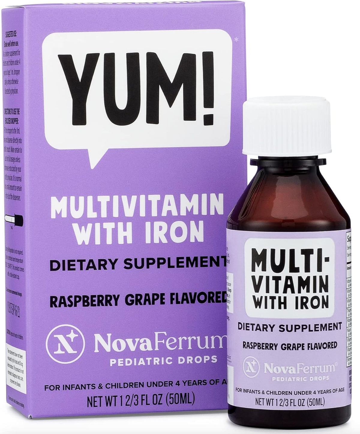 NovaFerrum Yum frasco-dosis para dosificar hierro con facilidad.