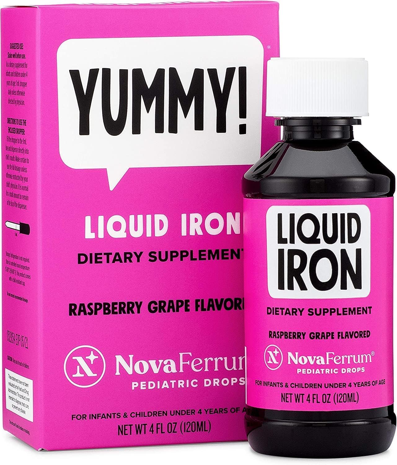 NovaFerrum Yummy gotero-frasco, dosis diaria fácil para infantes