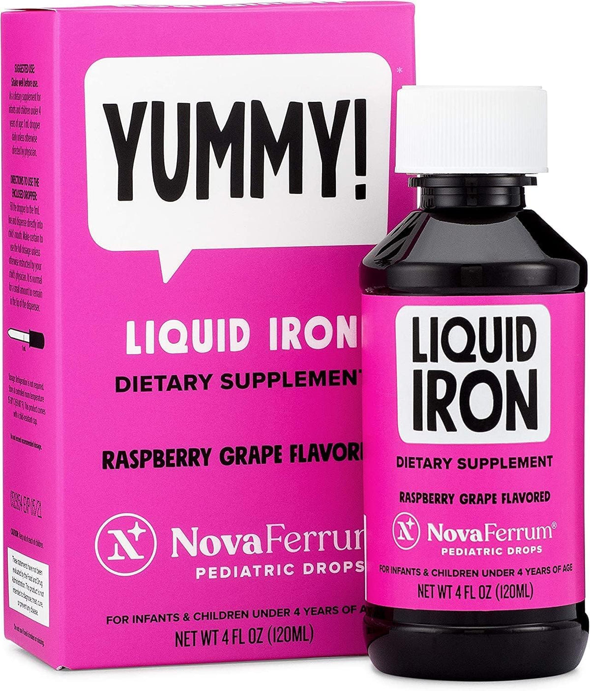 NovaFerrum Yummy gotero-frasco, dosis diaria fácil para infantes