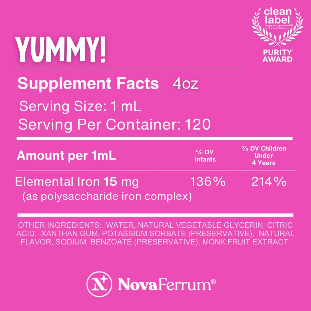 NovaFerrum Yummy sabor frambuesa, gusto agradable para niños
