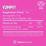 NovaFerrum Yummy sabor frambuesa, gusto agradable para niños