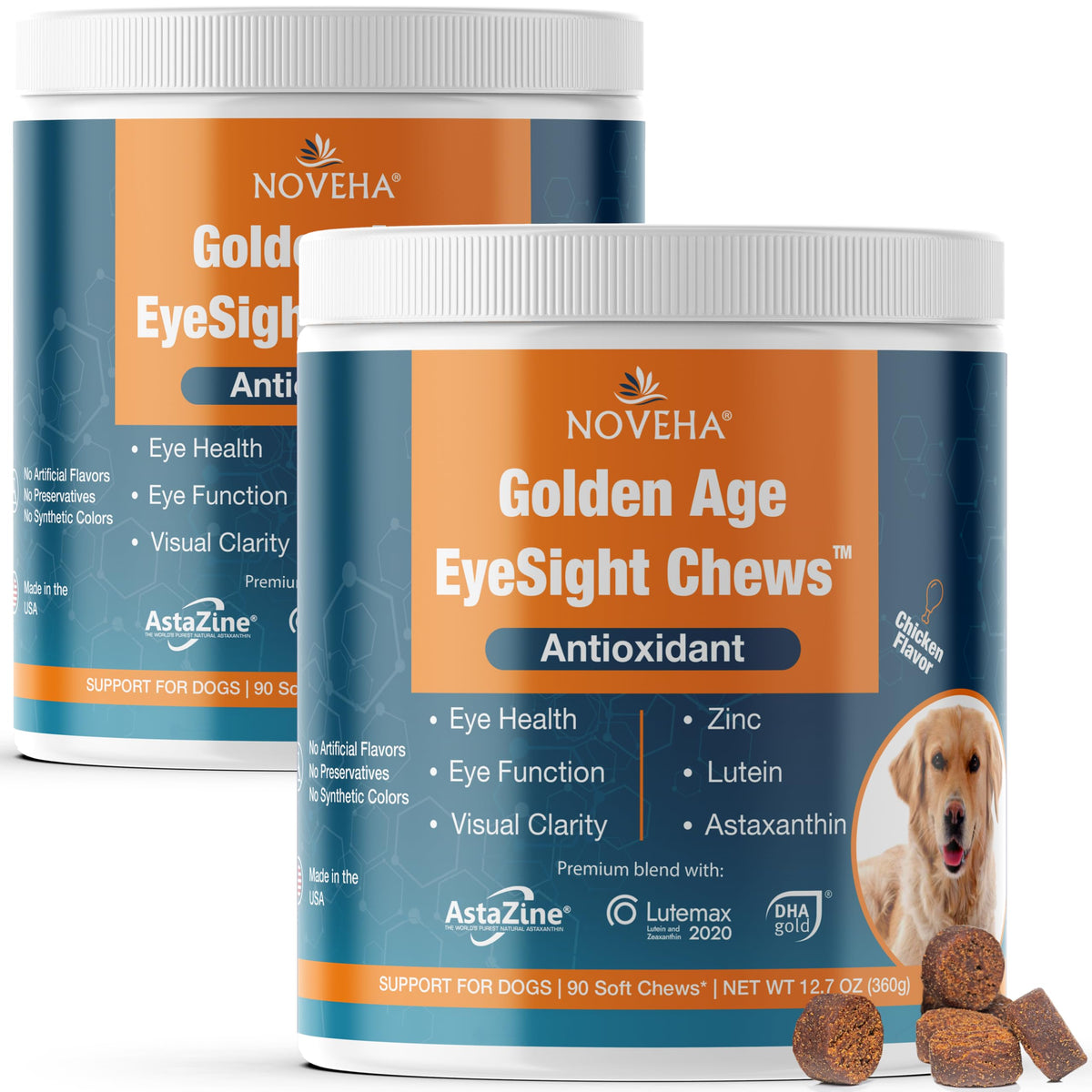 NOVEHA 180 masticables suaves para perros, sabor Pollo, apoyo diario a la salud
