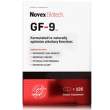 Novex Biotech GF-9 cápsulas en envase, posible impulso de energía para entrenar