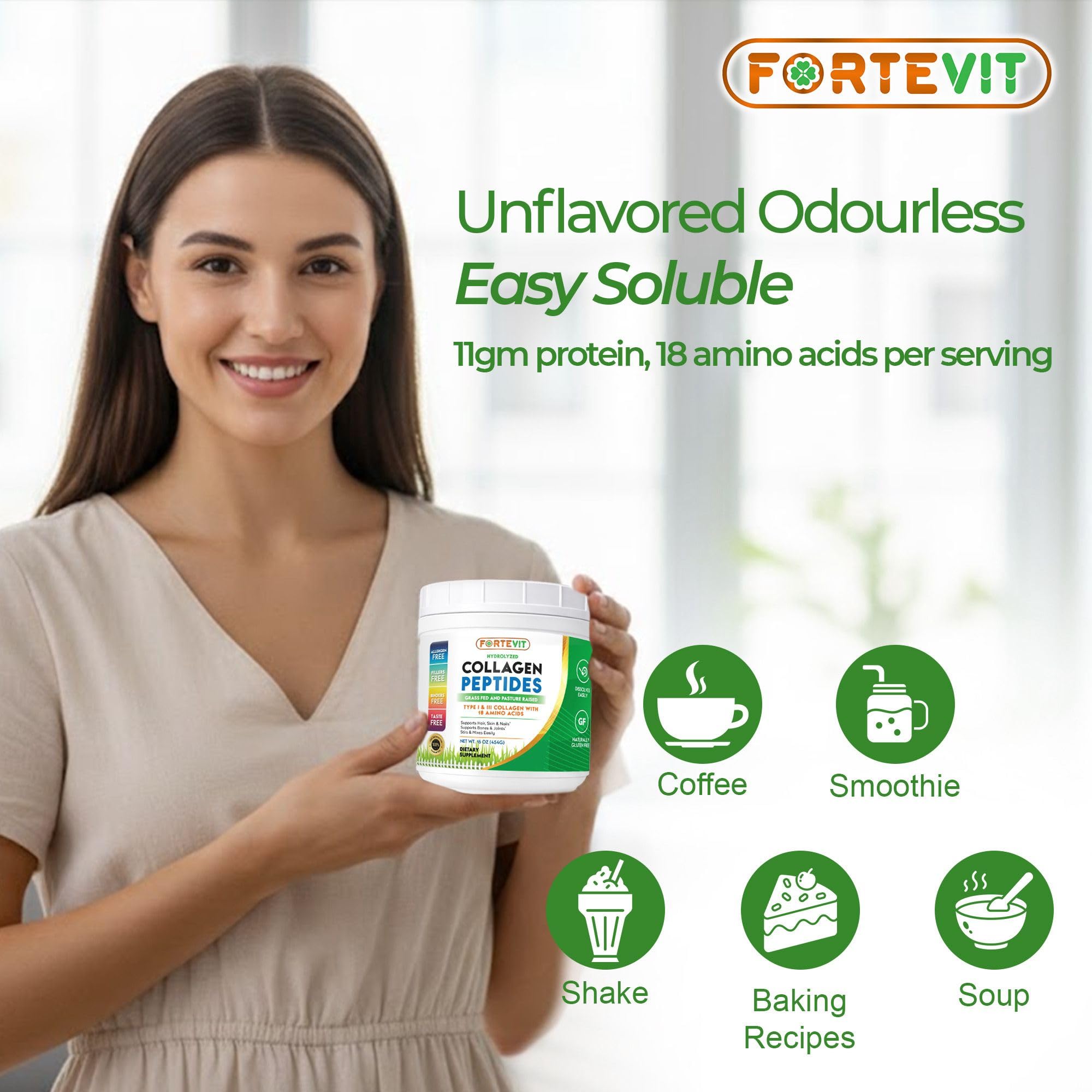 Novonex Fortevit frasco con etiqueta limpia para una elección consciente