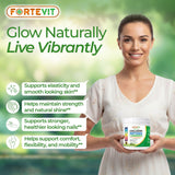 Novonex Fortevit polvo disuelto en batido para cabello más brillante y uñas fuertes