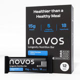 Novos Longevity Bar: empaque para llevar, snack práctico para tus pausas diarias.