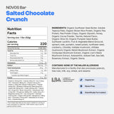 Novos Longevity Bar: textura crujiente y sabor chocolate salado, perfecto para merienda.
