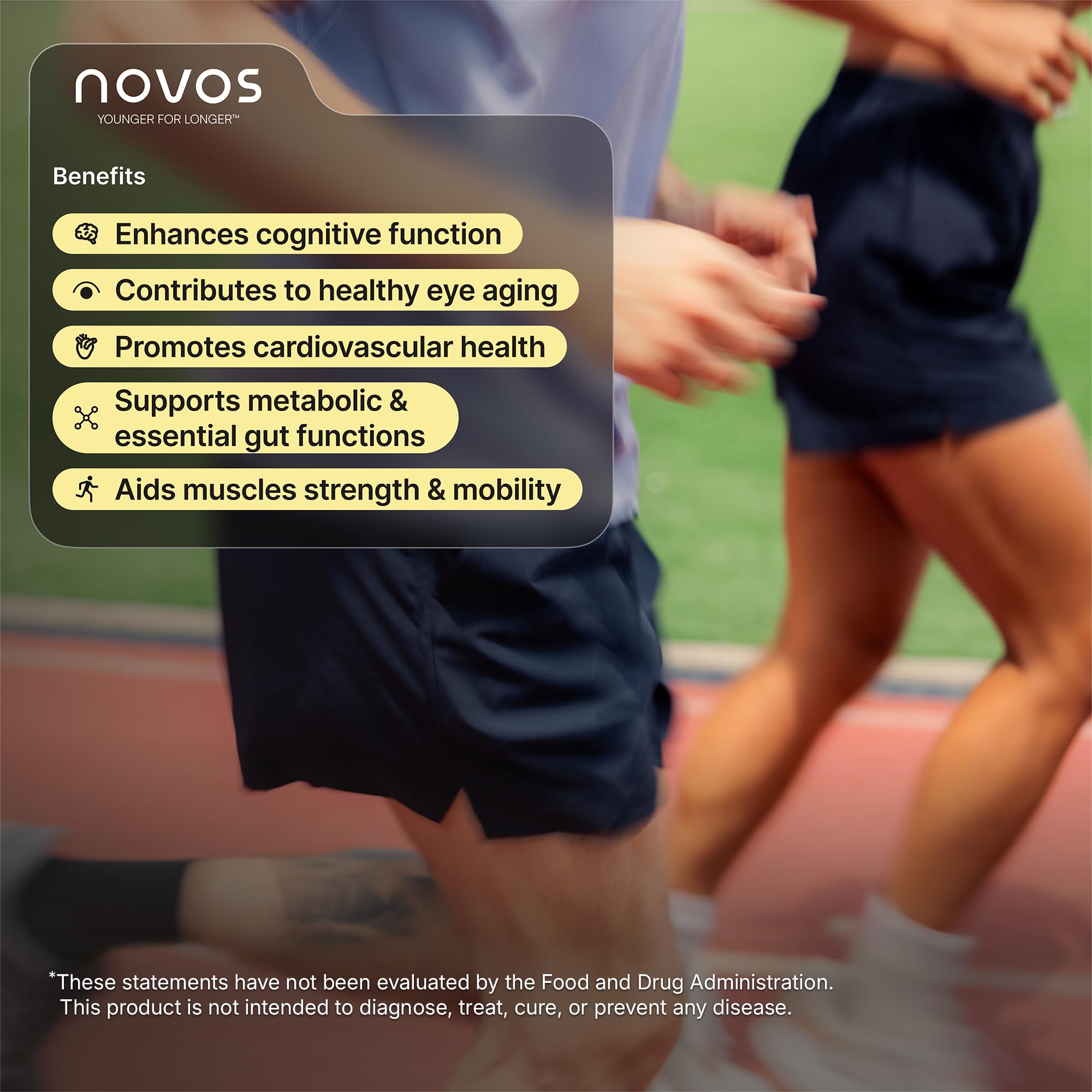 NOVOS Core Longevity Mix en bebida naranja, sabor agradable para cada toma.