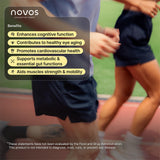 NOVOS Core Longevity Mix en bebida naranja, sabor agradable para cada toma.