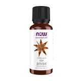 NOW Aceite de Anís: frasco vertido para aromaterapia equilibrante.