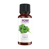 NOW Aceites esenciales albahaca: botella 1 onza para aromaterapia vigorizante.