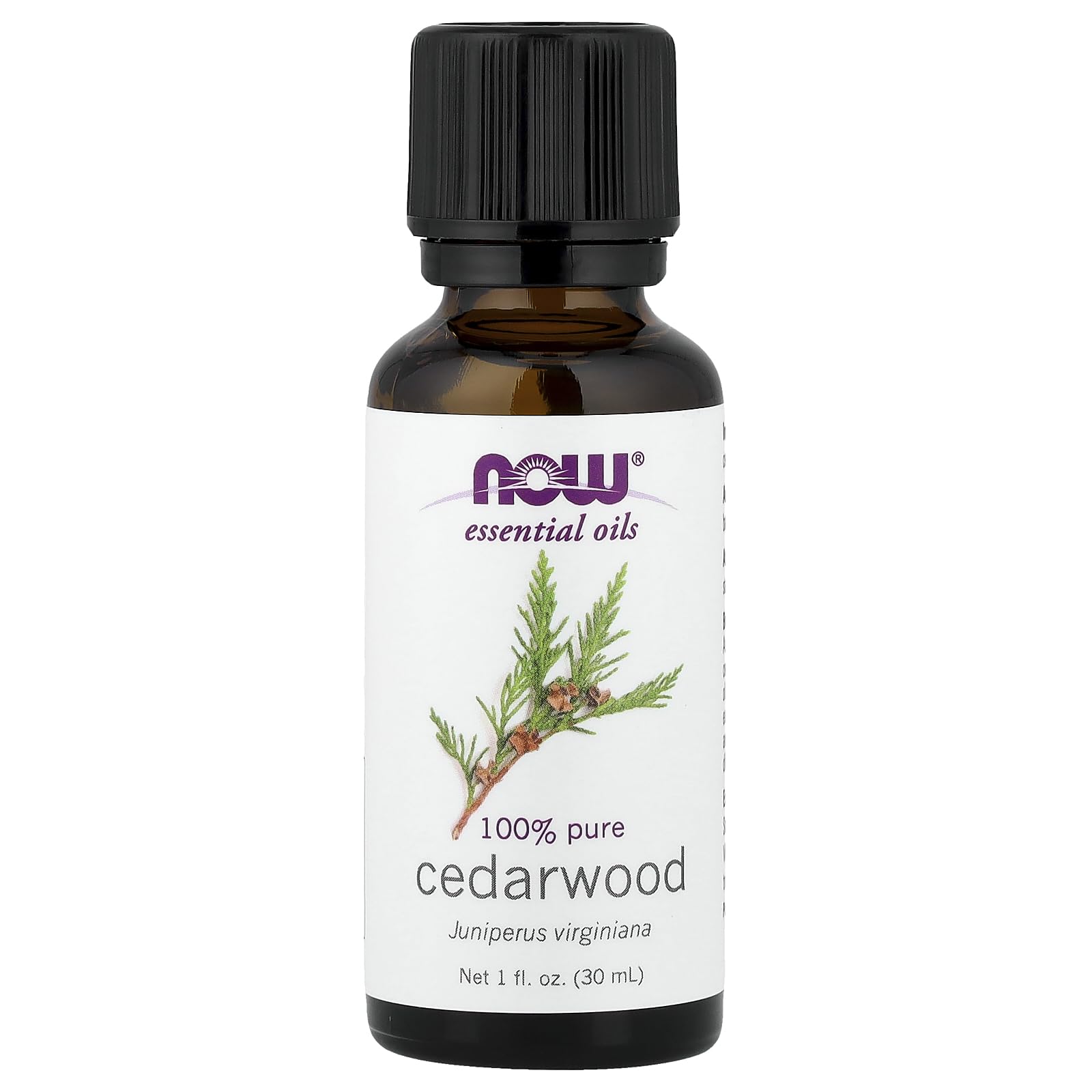 NOW Cedarwood Oil 1 onza botella, aroma puro para relajación diaria.