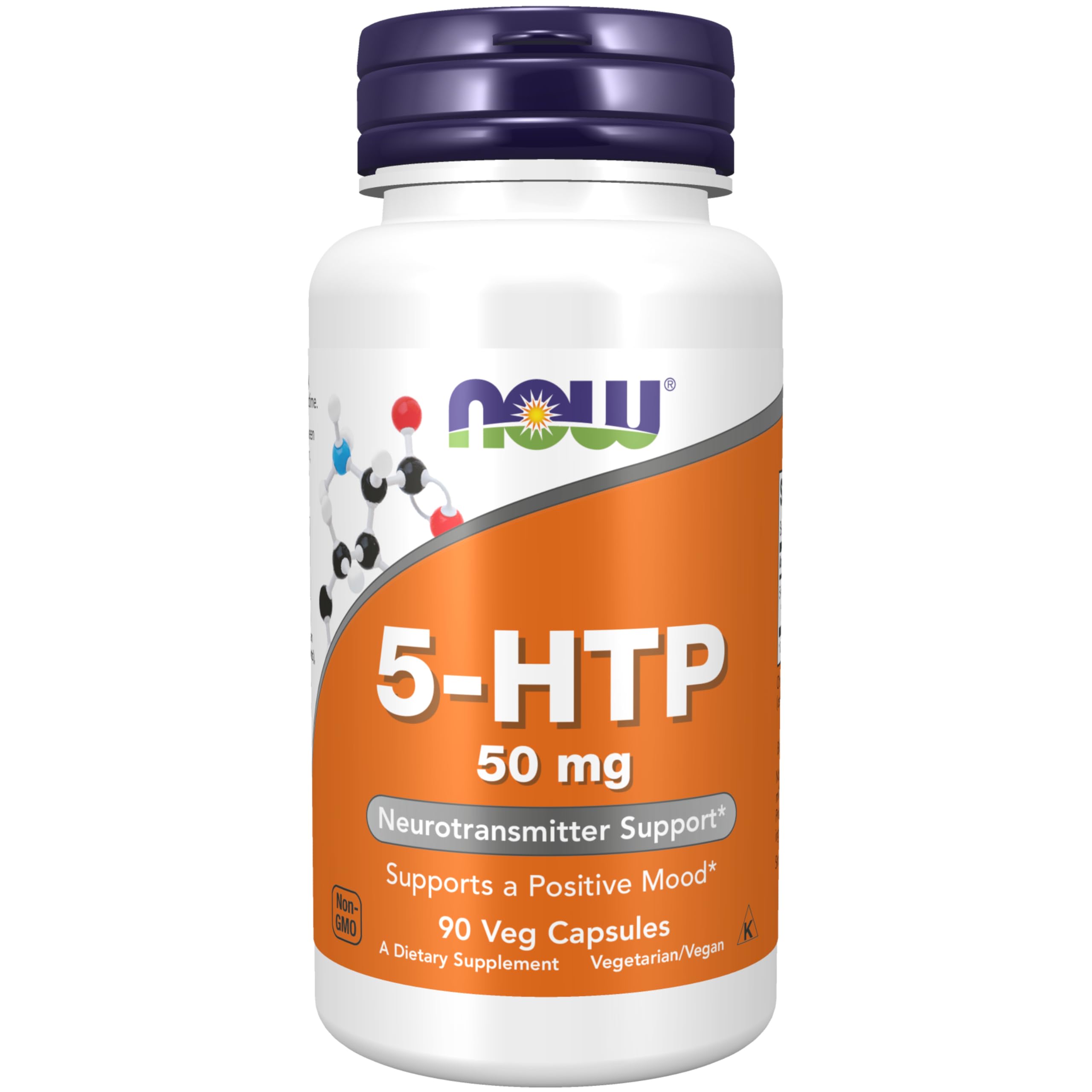 NOW Foods 5-HTP cápsulas dentro del frasco, posible apoyo al bienestar diario