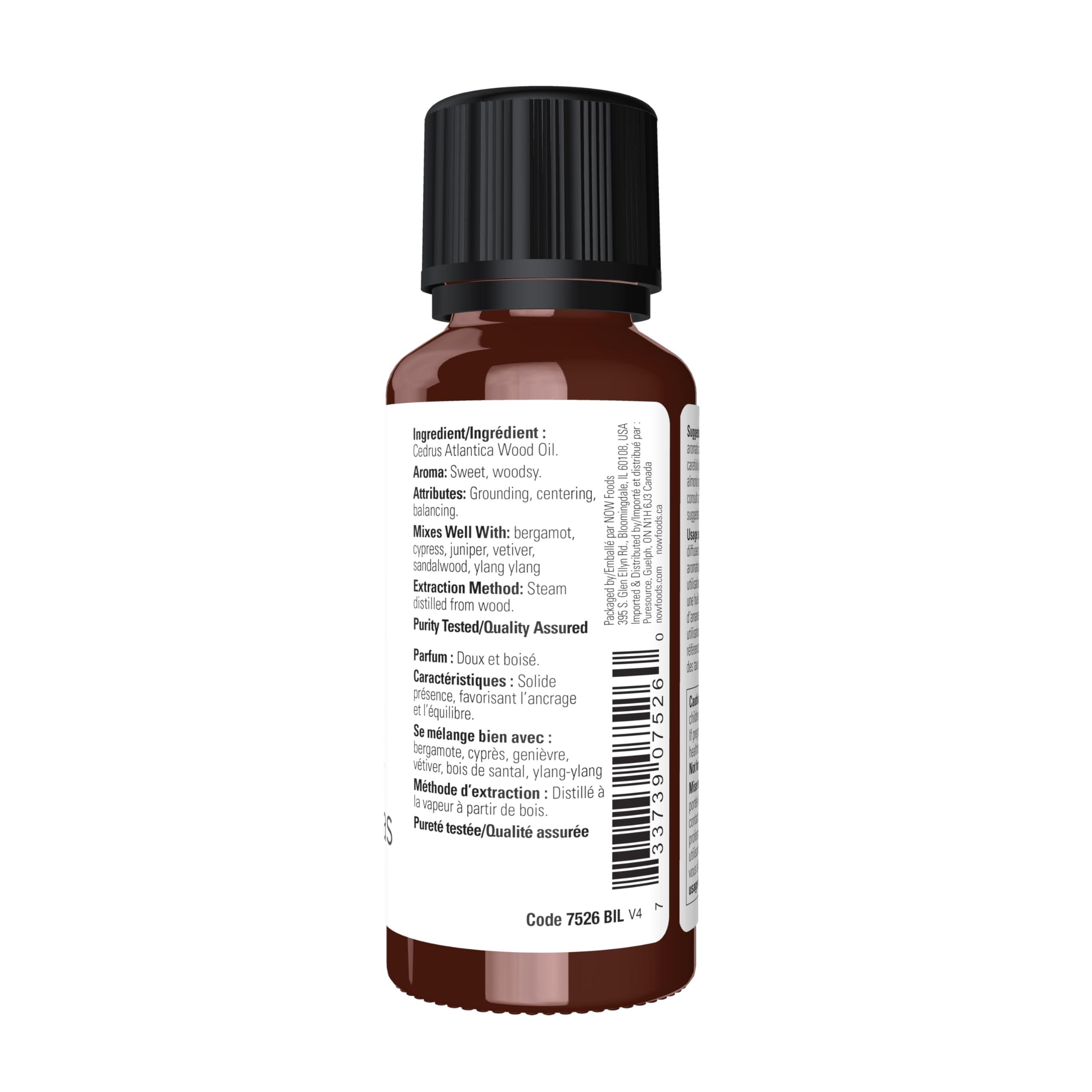 NOW Foods Aceite de Cedro del Atlas difusor aromaterapia promueve ambiente calmante
