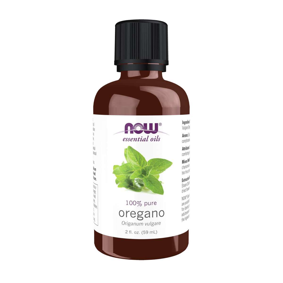 Aceite de Orégano NOW Foods en botella de 2 onzas para aromaterapia en casa