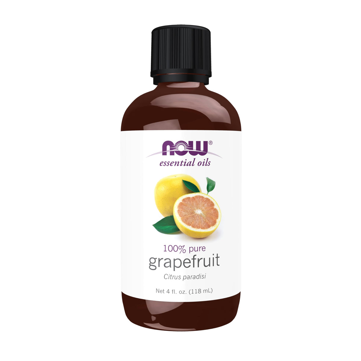 NOW Foods pomelo, frasco de aceite esencial, aroma cítrico purificador para espacios.