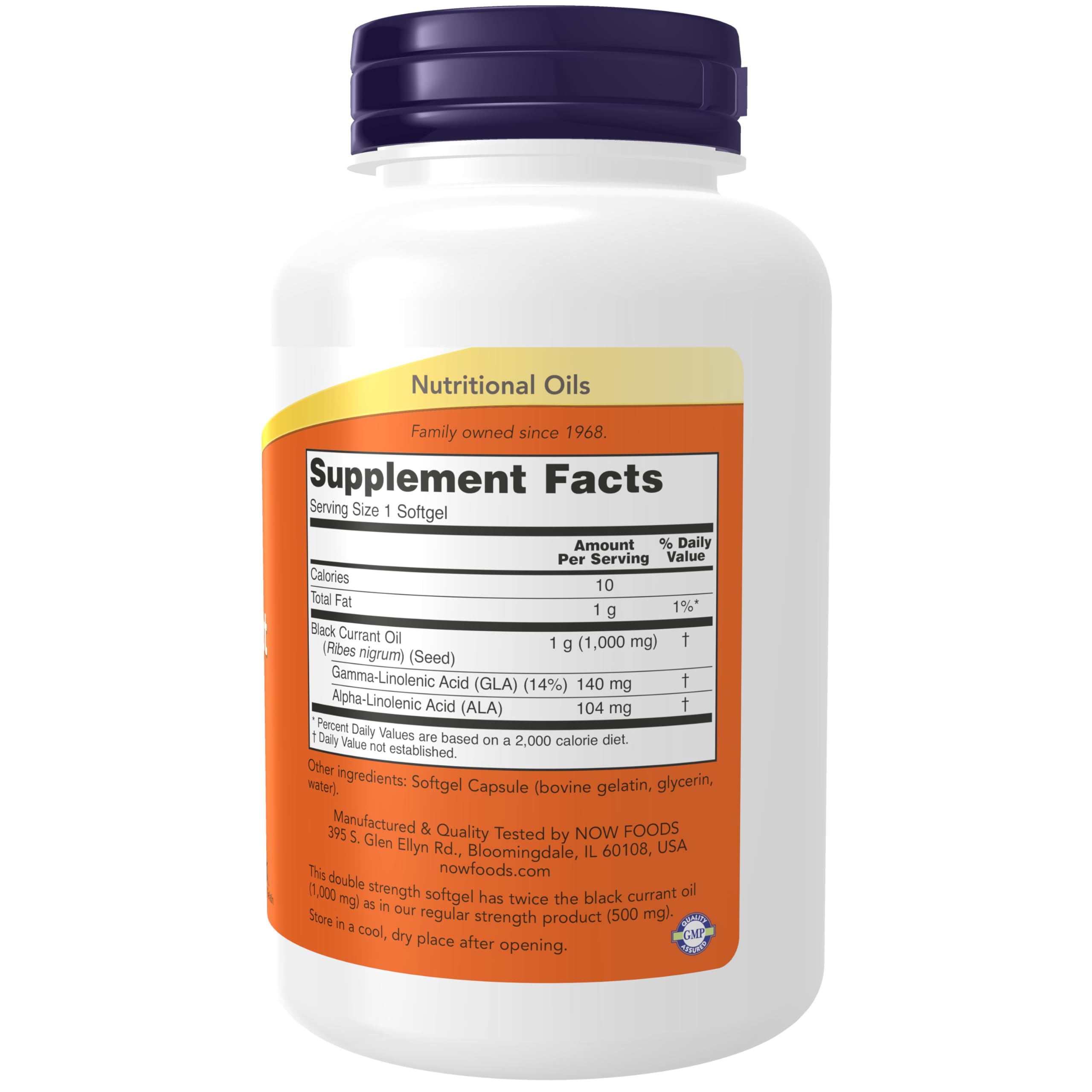 NOW Foods Aceite Grosella Negra 1000 mg, cápsulas para uso diario.