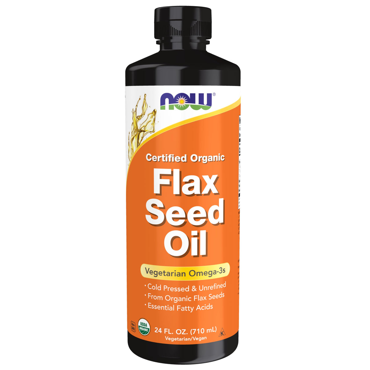 NOW Foods aceite de linaza orgánico prensado en frío, vertido para uso directo en aderezos
