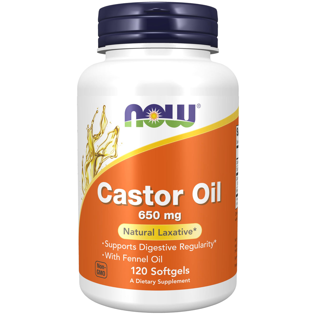 NOW Foods Aceite de ricino 650 mg en cápsulas para uso diario