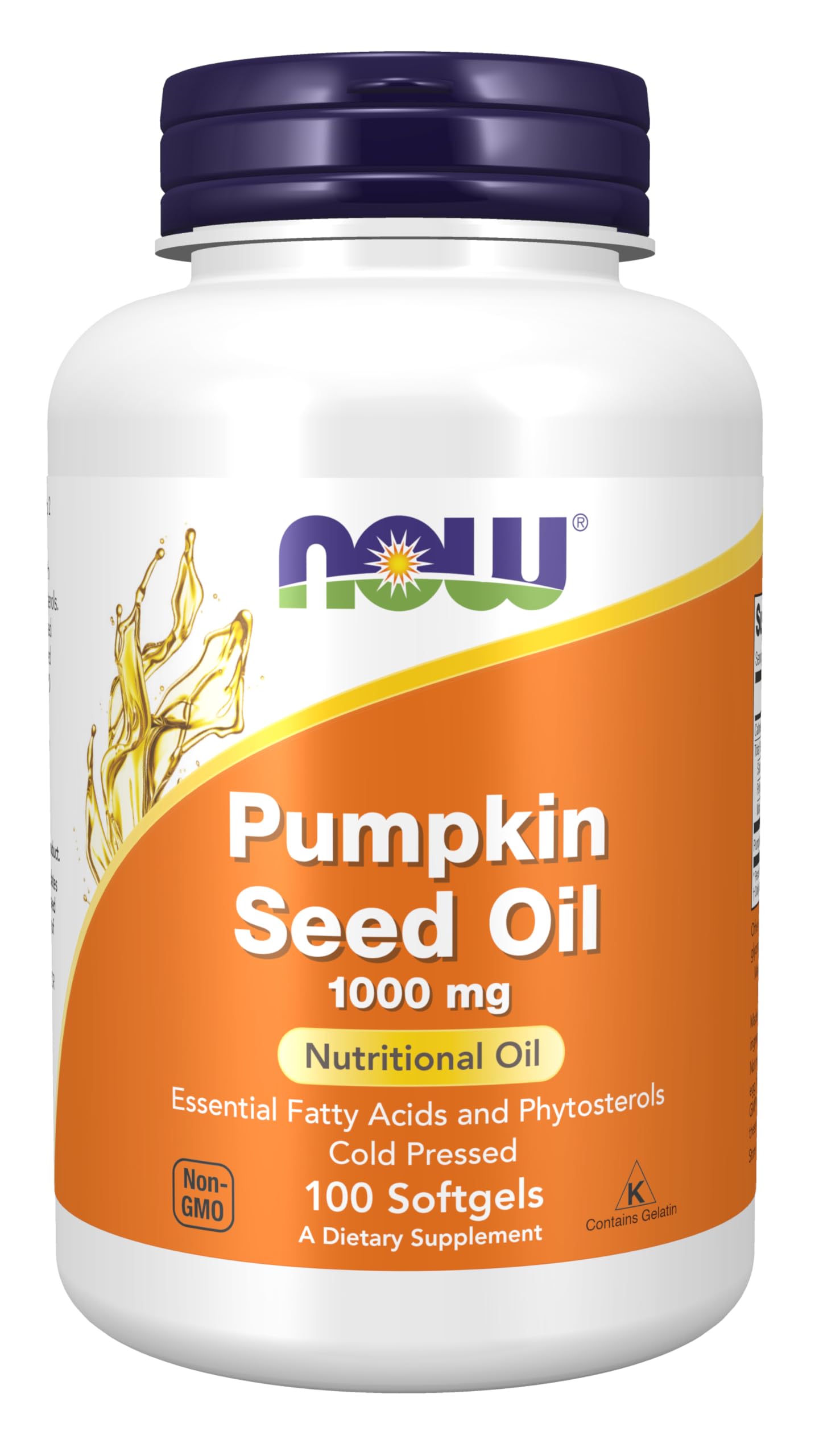 NOW Foods Aceite de Semilla de Calabaza 1000 mg frasco vertido para enriquecer ensaladas