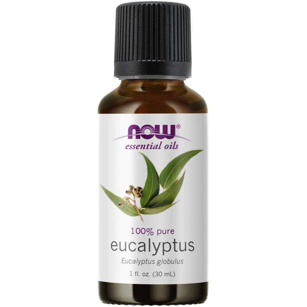NOW Foods aceites esenciales eucalipto en botella para vaporización y limpieza del aire