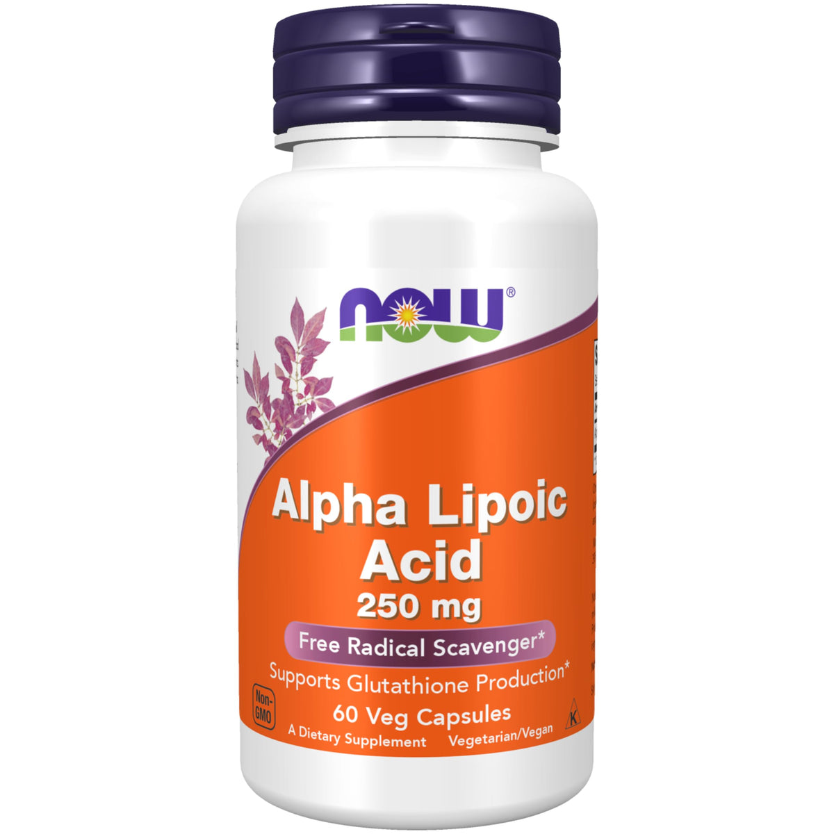 NOW Foods ácido alfa lipoico, empaque del producto, opción antioxidante para uso diario.