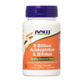 NOW Foods Acidophilus y Bifidus, cápsulas de 8 mil millones CFU para apoyar la flora intestinal