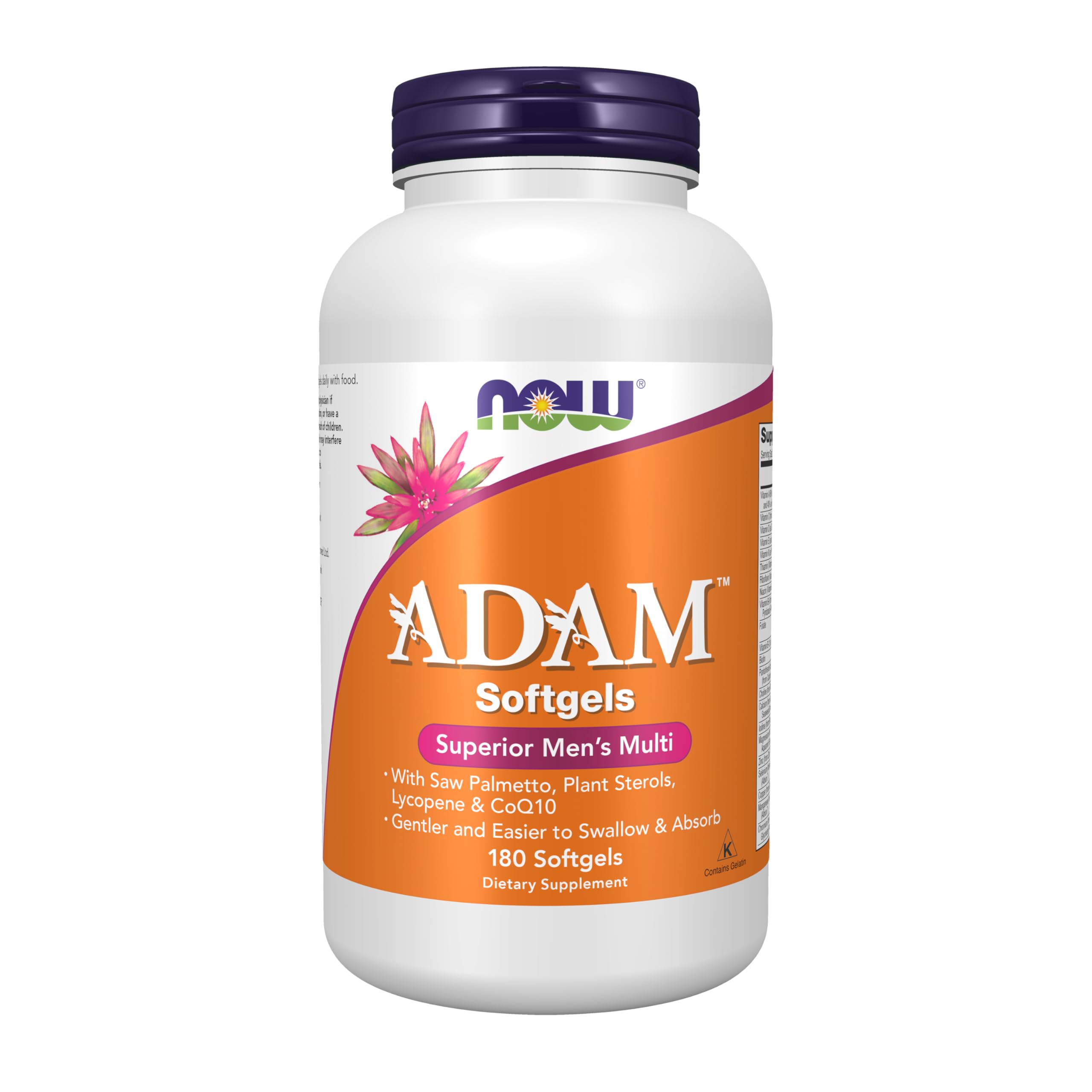 NOW Foods ADAM, botella de cápsulas blandas, fácil de tragar para hombres
