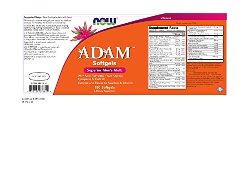 NOW Foods ADAM multivitamínico para hombres en paquete de 2 botes softgel, opción conveniente.