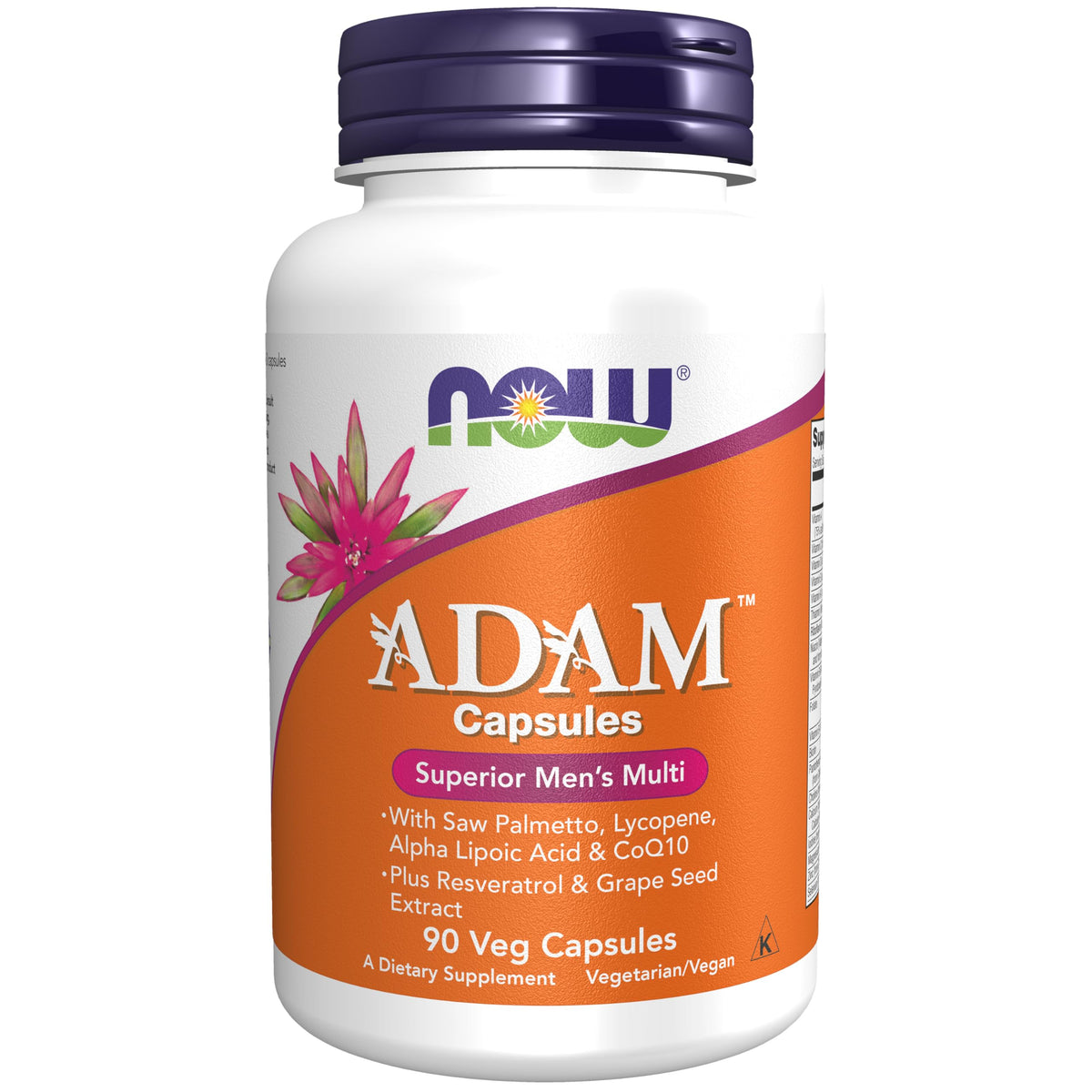 NOW Foods ADAM cápsulas vegetales multivitamínicas para hombres, apoyo diario.