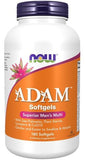 NOW Foods Adam, softgeles en caja, presentación conveniente para viaje.