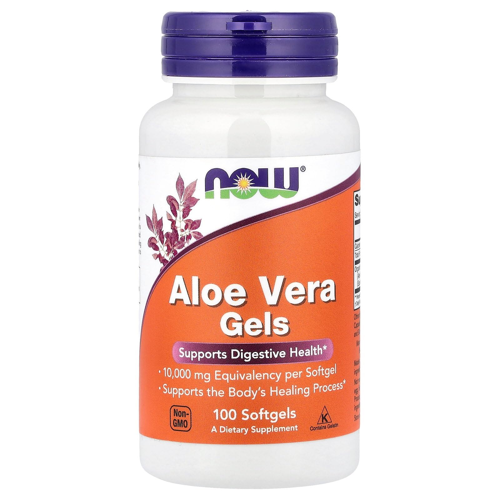 NOW Foods Aloe Vera, botella de cápsulas blandas para rutina diaria