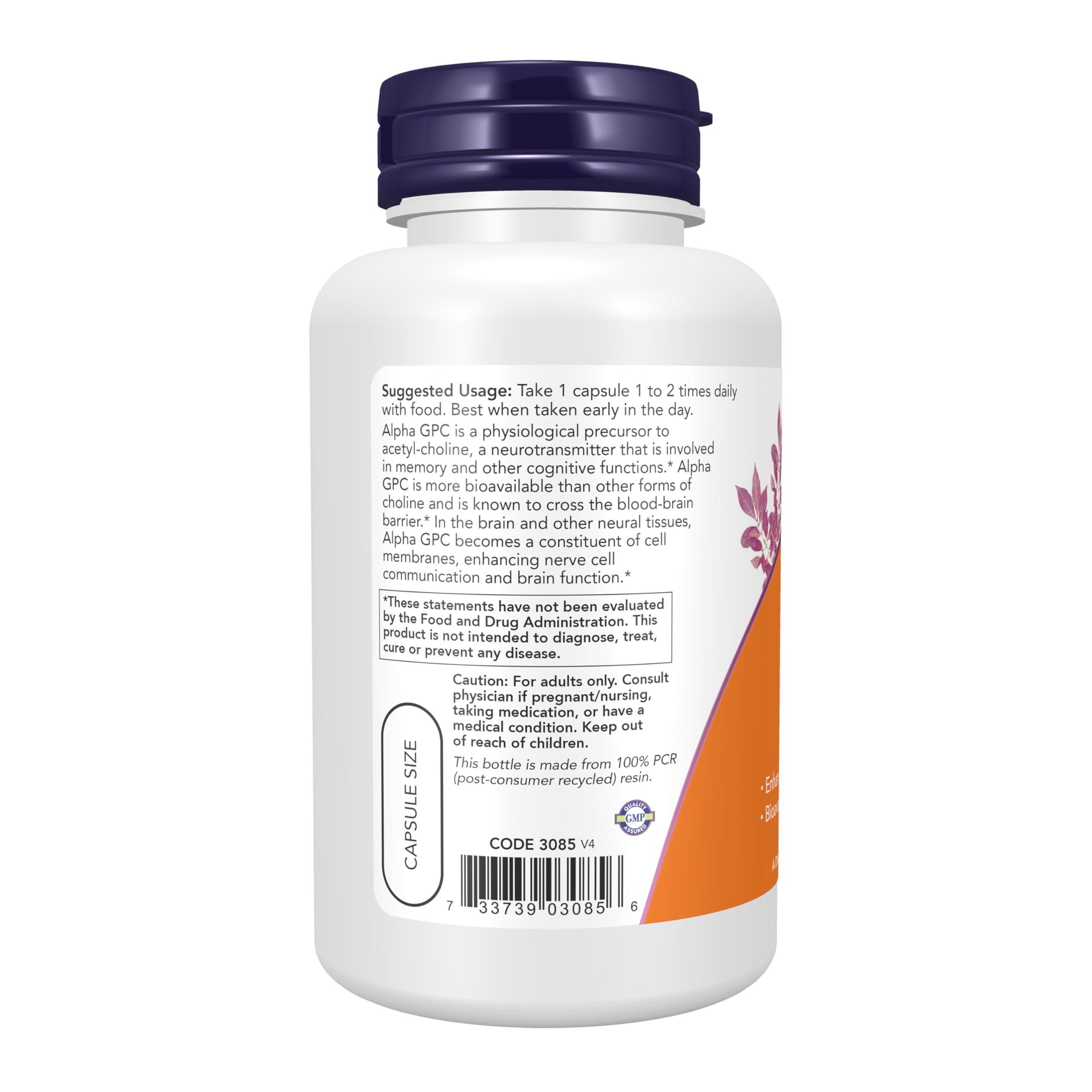 NOW Foods Alpha GPC 300 mg, paquete doble para mayor conveniencia diaria.
