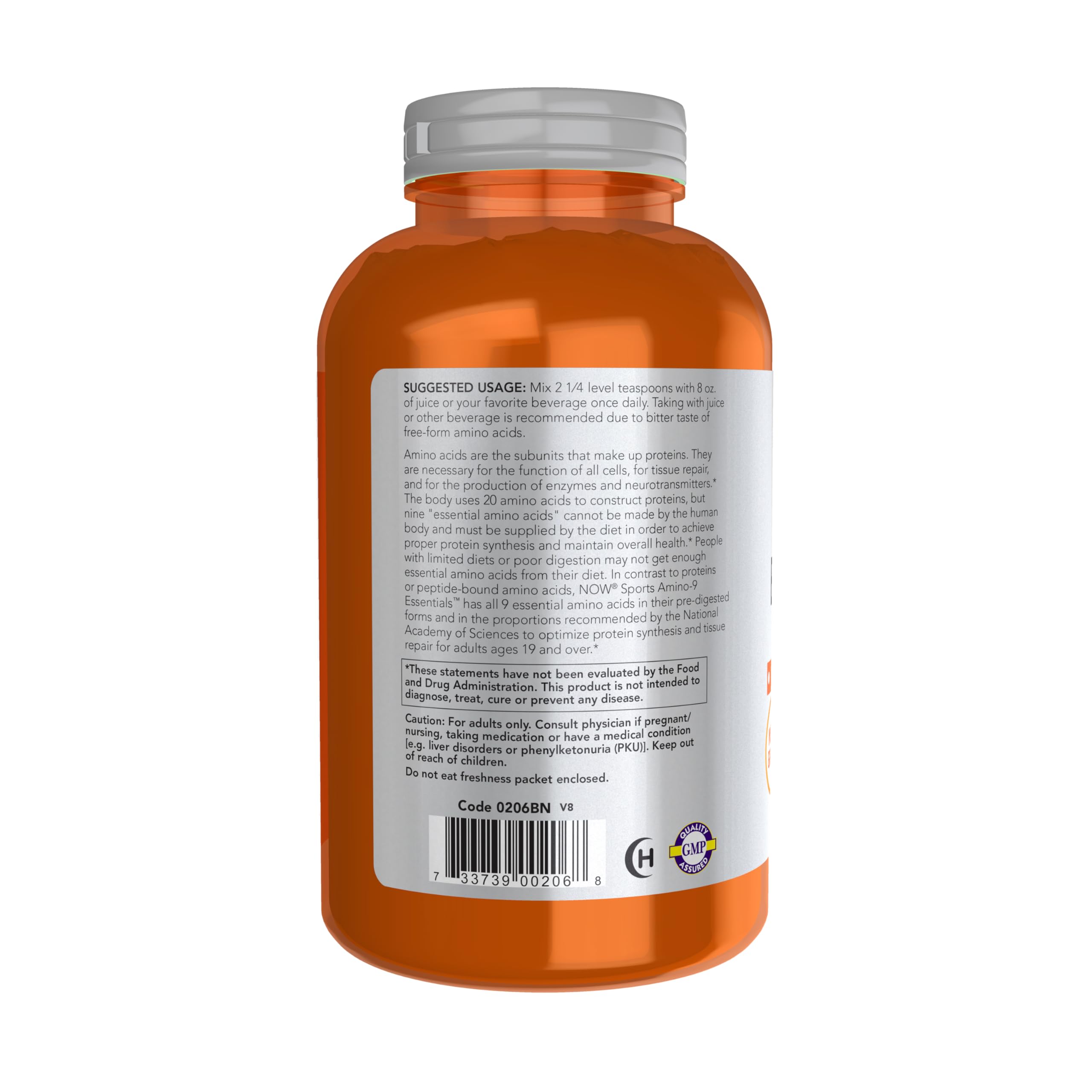 NOW Foods Amino-9 Essentials cucharada medidora para porciones precisas.