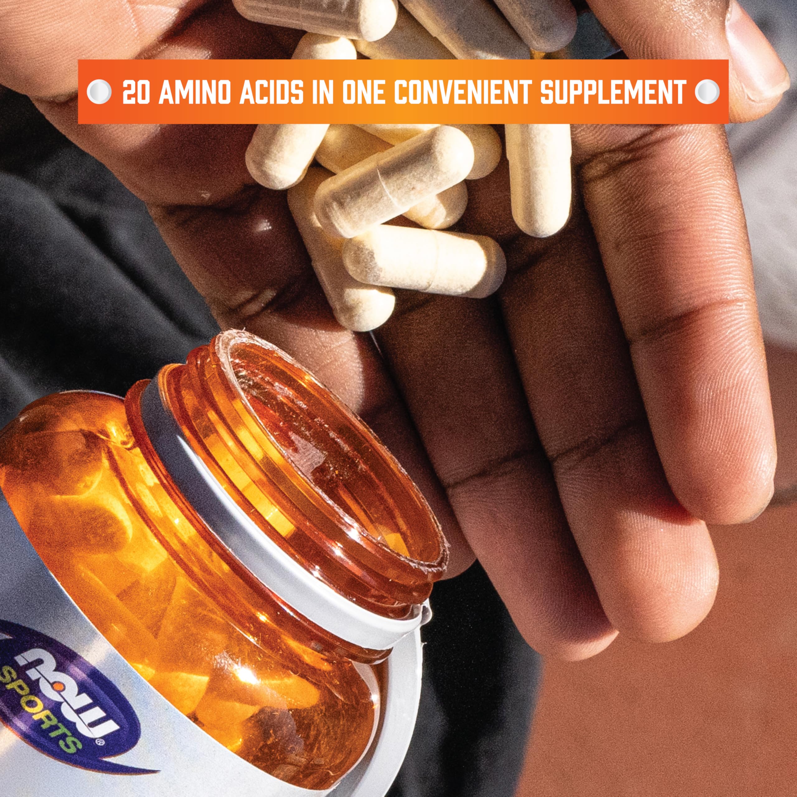 NOW Foods Amino Complete: dosis diaria recomendada de cuatro cápsulas para entrenamiento activo.