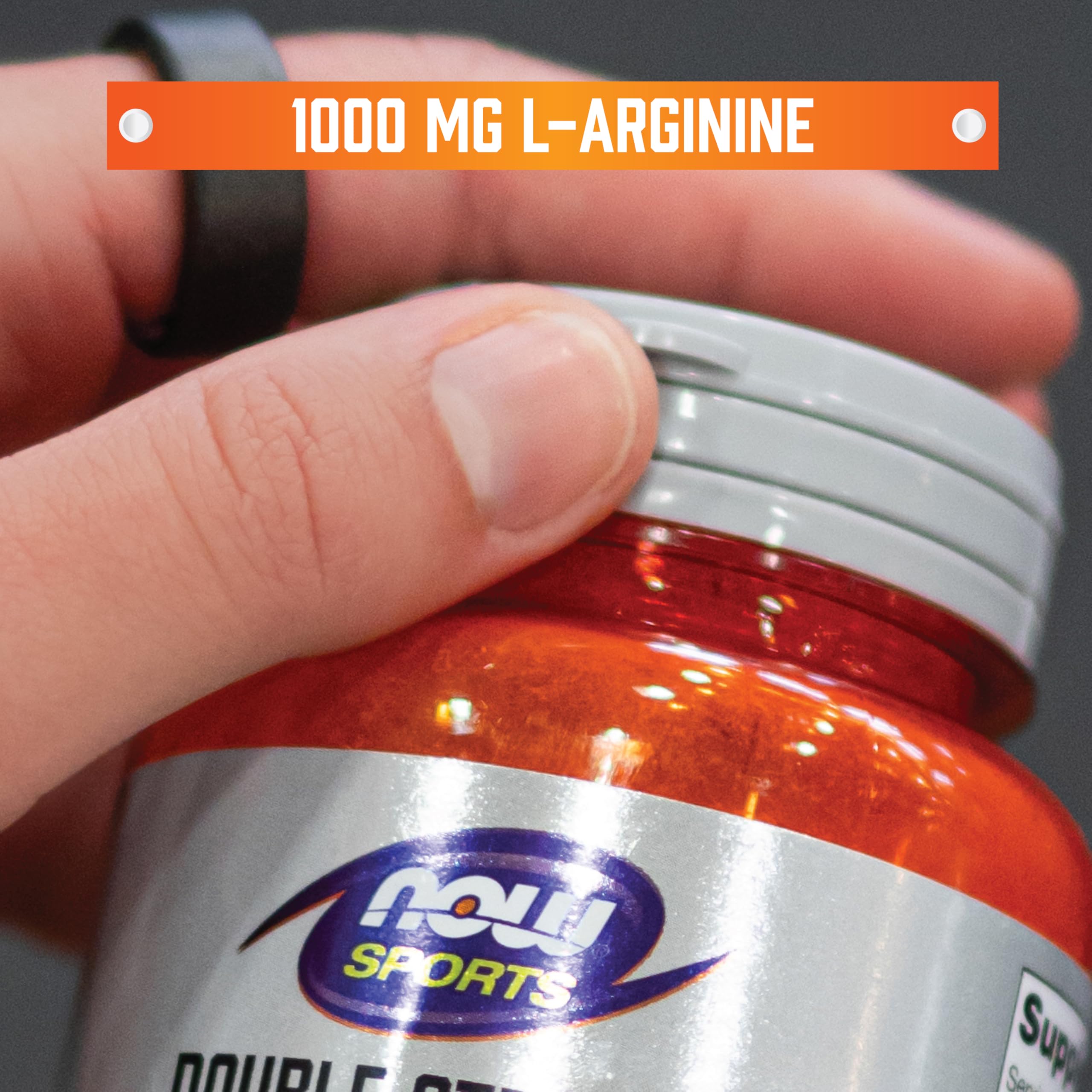 NOW Foods Arginina doble fuerza 1000 mg, tabletas en frasco para tomar en la rutina.