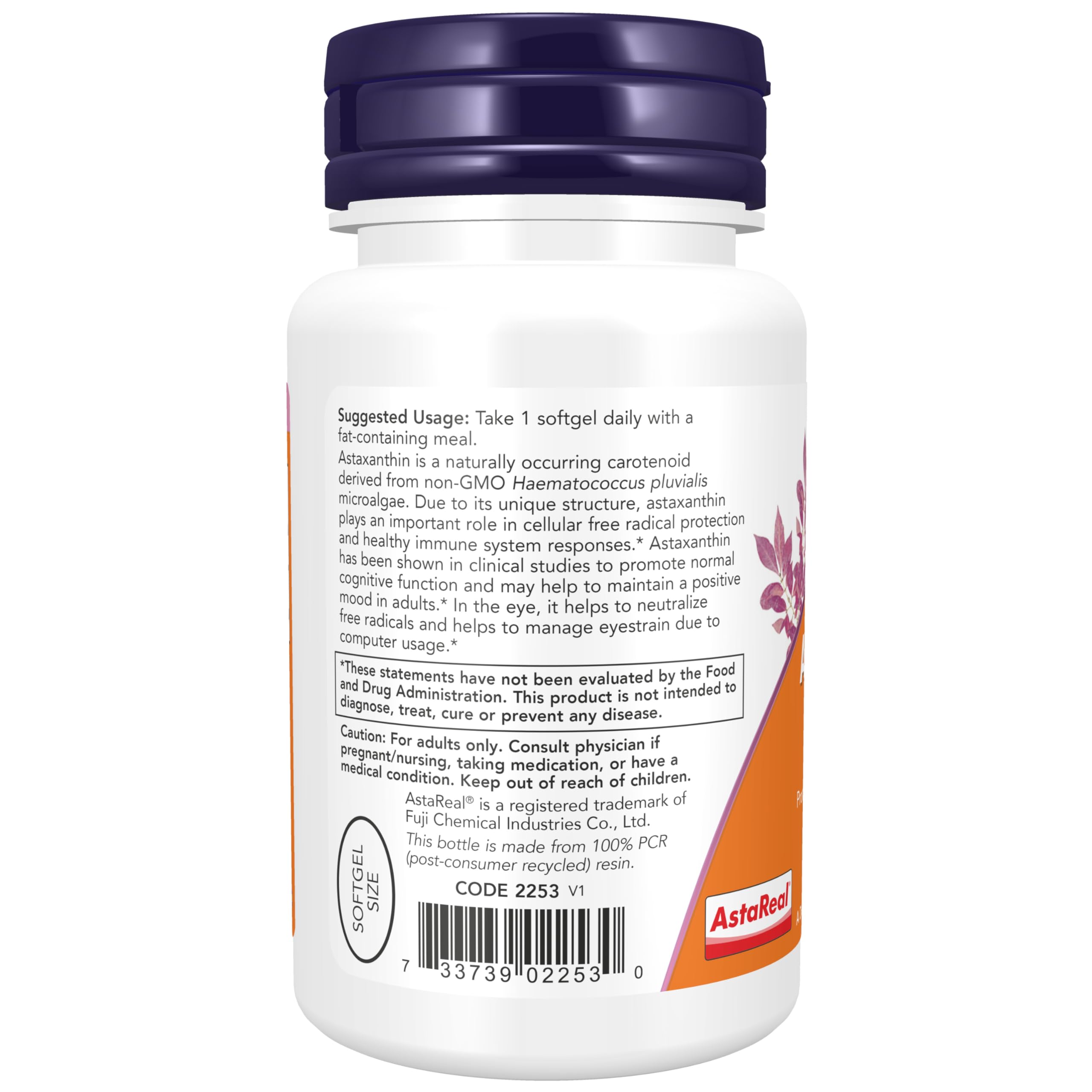 NOW Foods Astaxantina, etiqueta clara que transmite calidad y dosis.