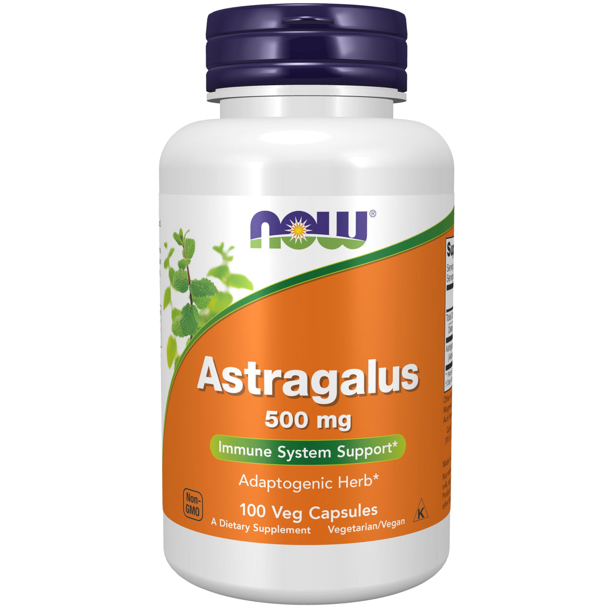 NOW Foods Astragalus cápsulas 500 mg en botella, posibles beneficios para el bienestar general.