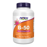 NOW Foods B-50 pack de 2 cápsulas veg, envase listo para un impulso diario de energía.