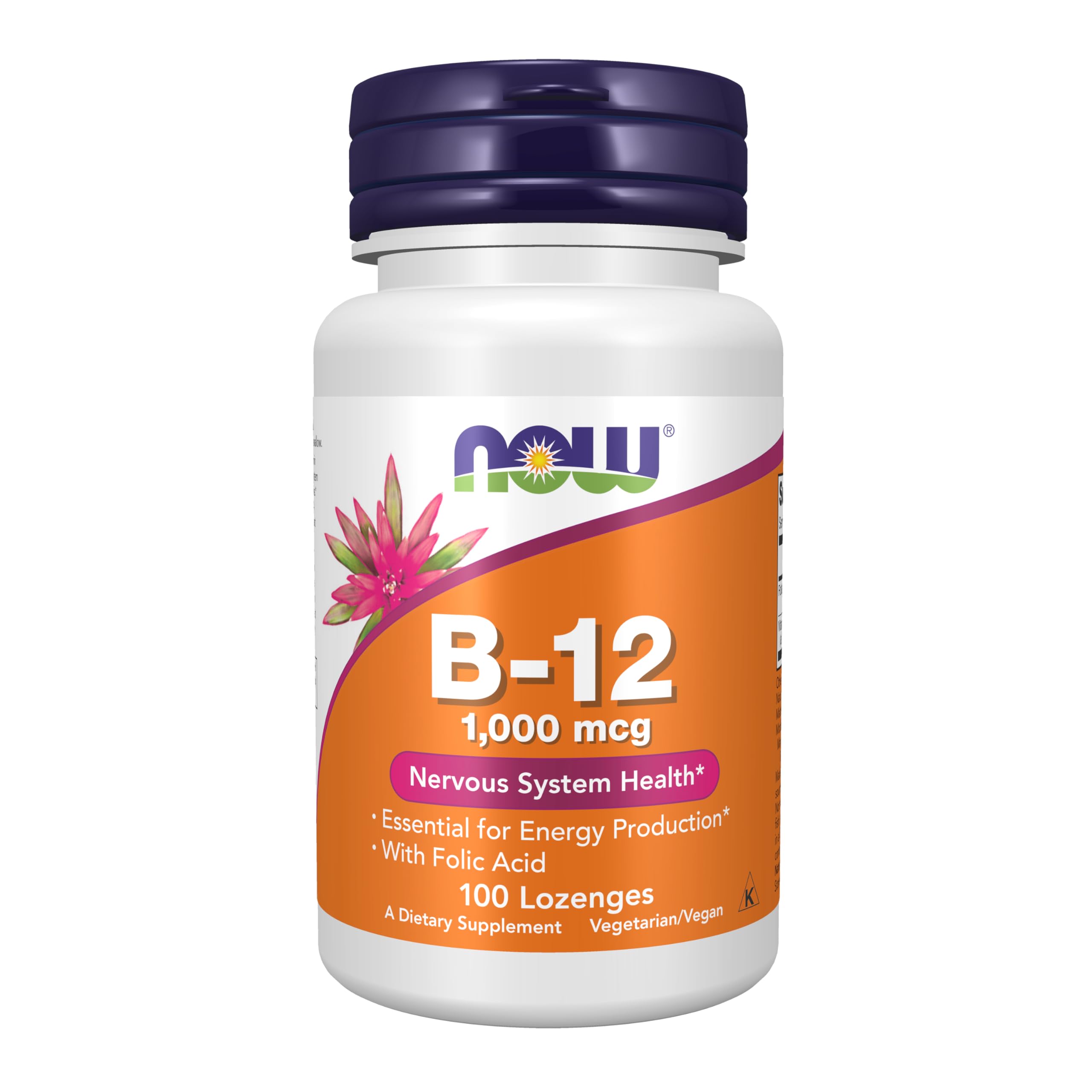 NOW Foods B-12 1000 mcg tabletas masticables, apoyo a la energía diaria