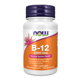 NOW Foods B-12 2000 mcg, botella de tabletas en primer plano