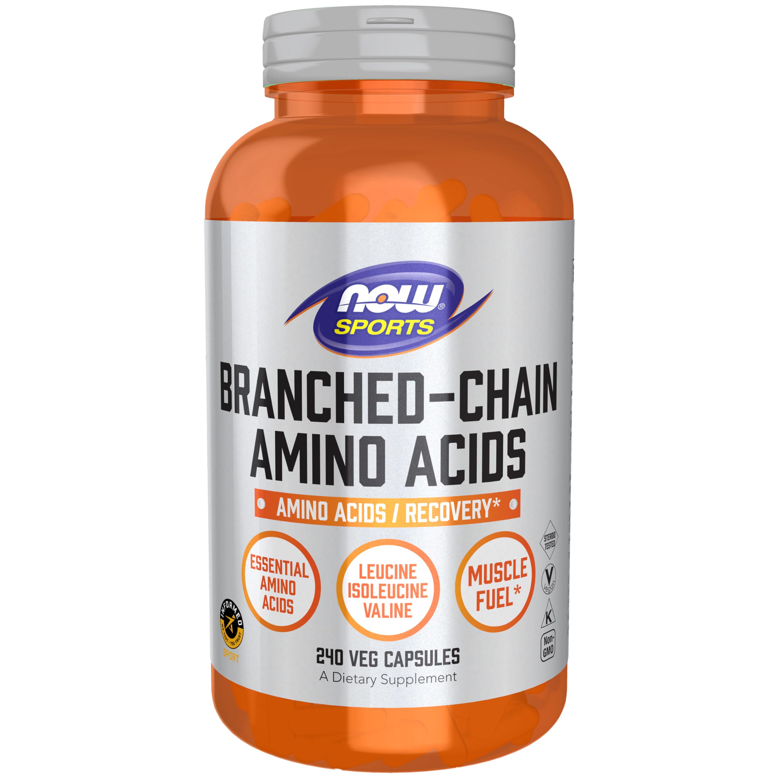 NOW Foods BCAA en botella, cápsulas para recuperación muscular