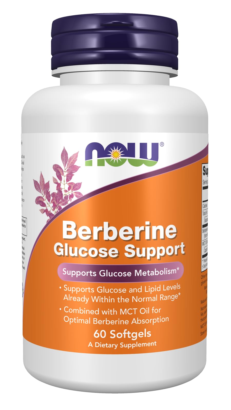 NOW Foods Berberina en bote volcado, apoya el metabolismo de la glucosa.