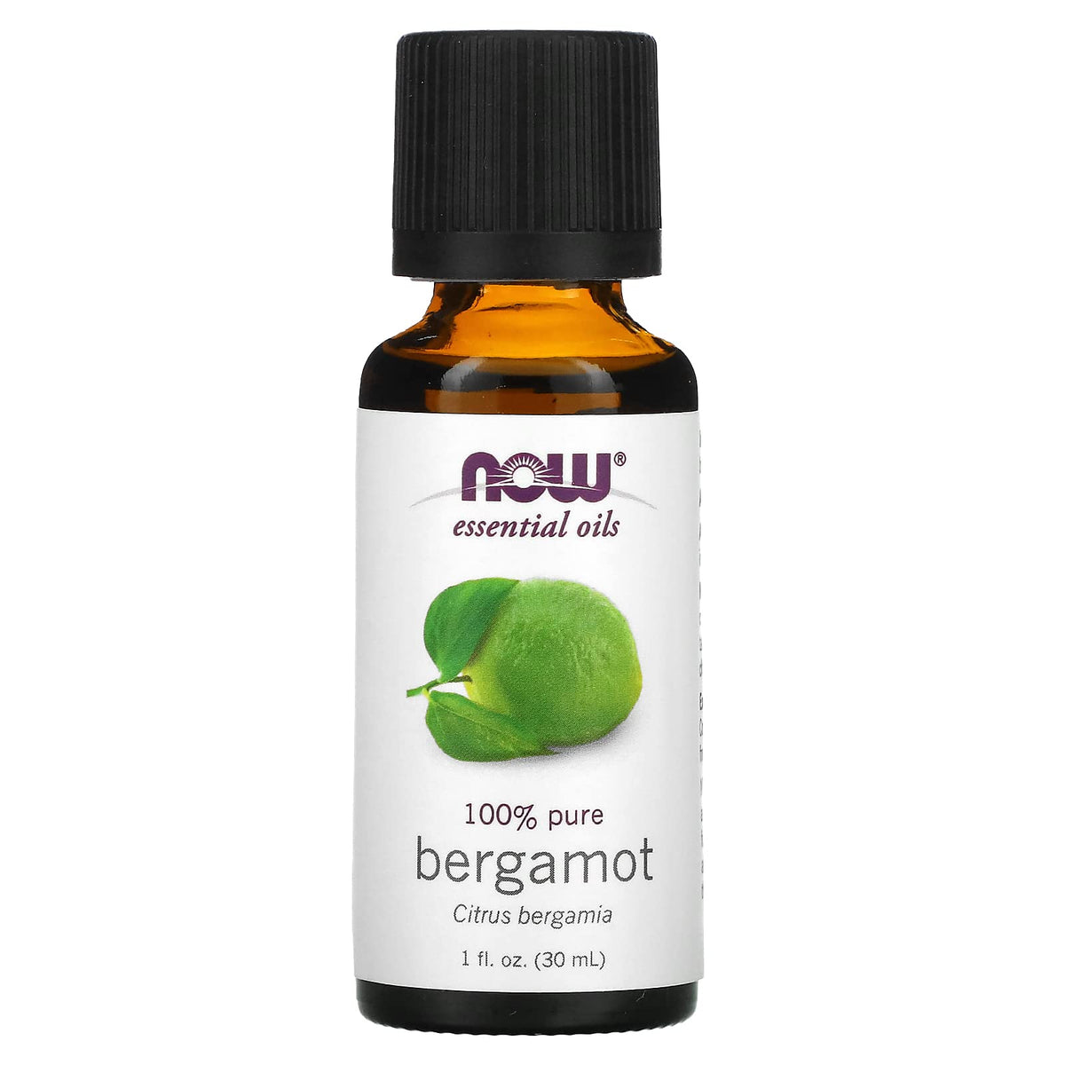 NOW Foods bergamota: botella de 1 onza, vertido suave para aromaterapia relajante.