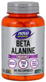 NOW Foods Beta-Alanine cápsulas, frascos, formato doble para entrenamientos intensos y rutinas.