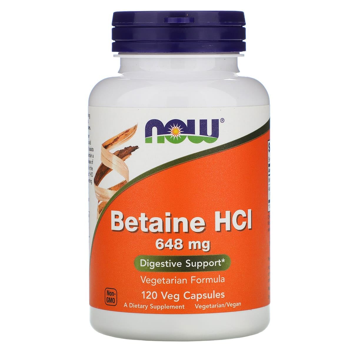 Now Foods Betaína HCl con Pepsina en frasco, posible apoyo a la digestión diaria