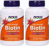 NOW Foods Biotina 10 mg, frente del envase, apoyo para cabello y uñas.