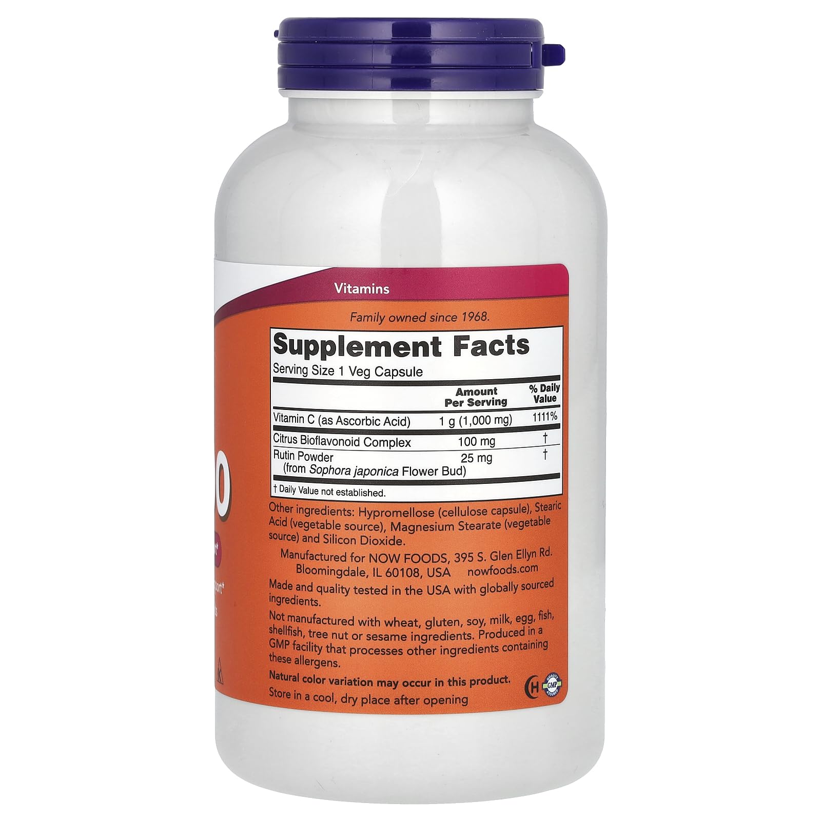 NOW Foods C 1000, capsulas detalle, facil toma para el uso diario.
