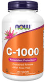 NOW Foods C-1000 con rosa mosqueta en botella, apoyo antioxidante diario.