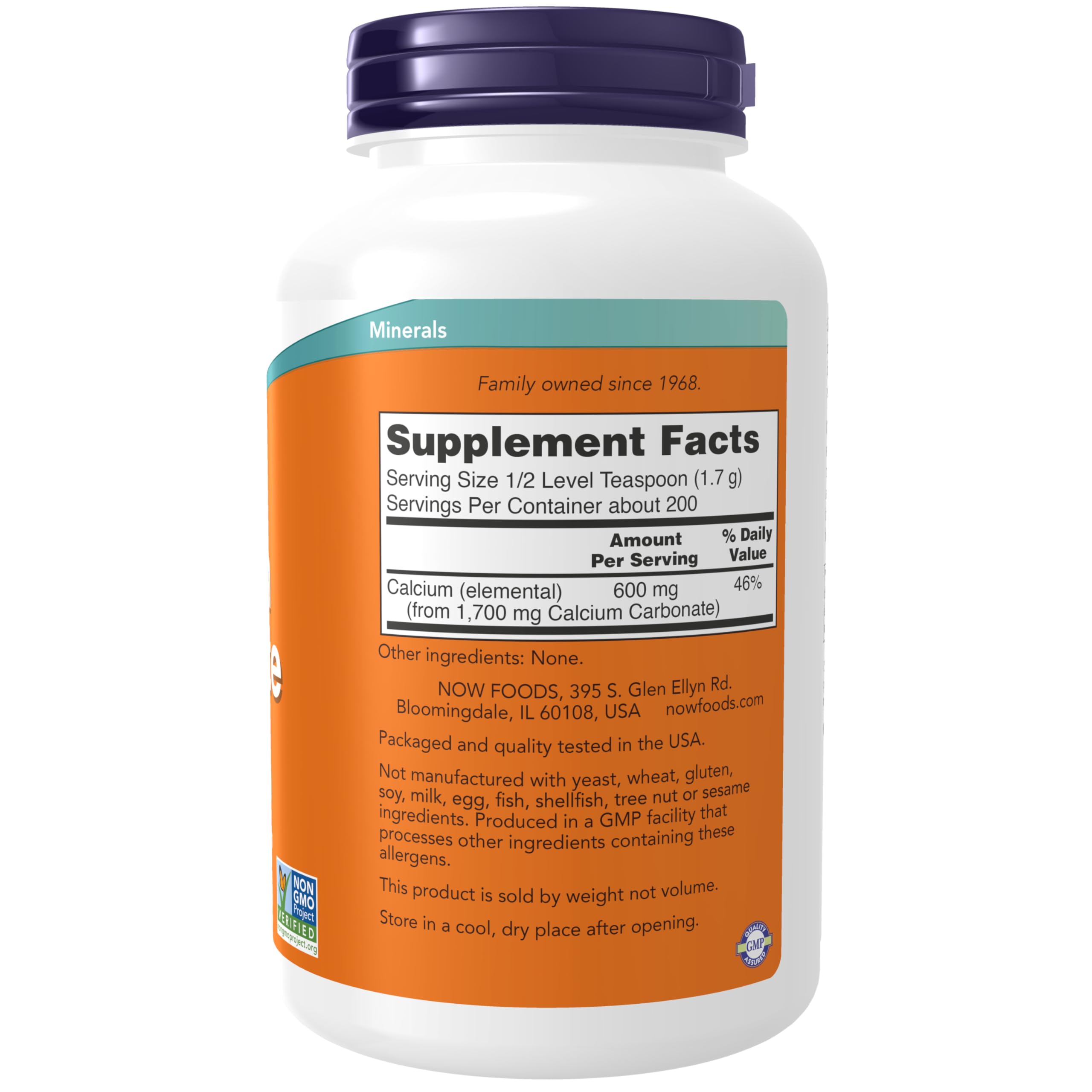NOW Foods Calcium Carbonate: textura finamente molida, fácil de mezclar en bebidas